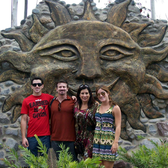 American Family at Inti Ñan in-situ museum, Quito, Ecuador